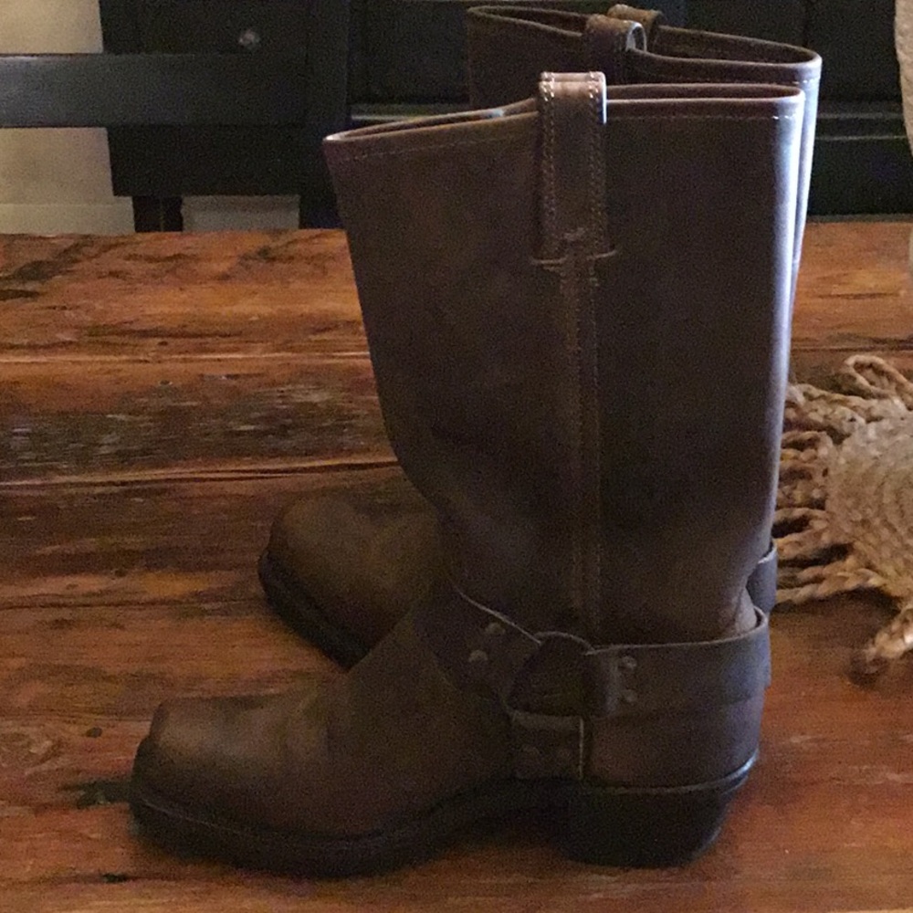 Frye Brown Leather Womens Harness 12R Boots - Picture 2 of 6